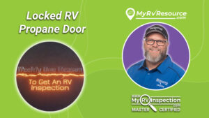 Locked RV Propane Door